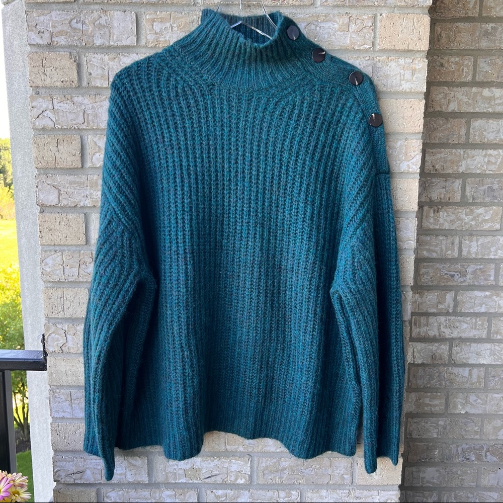 J. Crew Alpaca-blend turtleneck sweater with shoulder buttons